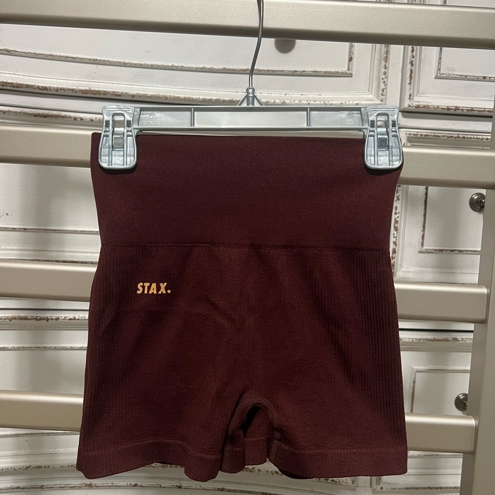 STAX Brown Seamless Mini Biker Shorts